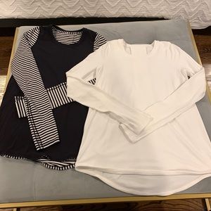 Set of 2 Lululemon Tuck Flow Long Sleeve Top Seawheeze 6